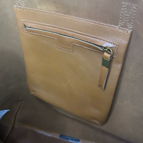 Madewell Tan and Black Leather Tote - Picture 3 of 6